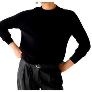 J.Crew Women's Medium Black Long Sleeve Mock Neck Pullover Sweater